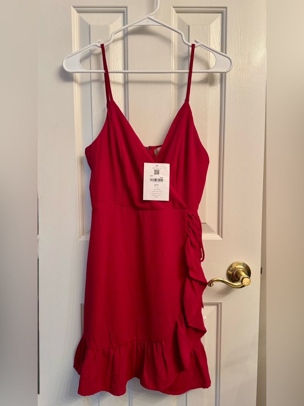 NWT Altar’d State Red Ruffle Wrap Mini Dress